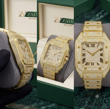 Luxury Iced Out Golden Crystal Watch (Golden)