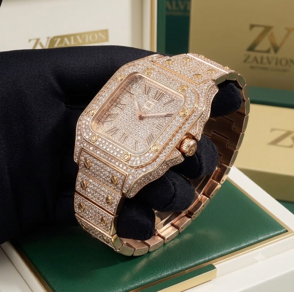 Luxury Iced Out Crystal Diamond Watches (Silver + Golden + Rose Gold)
